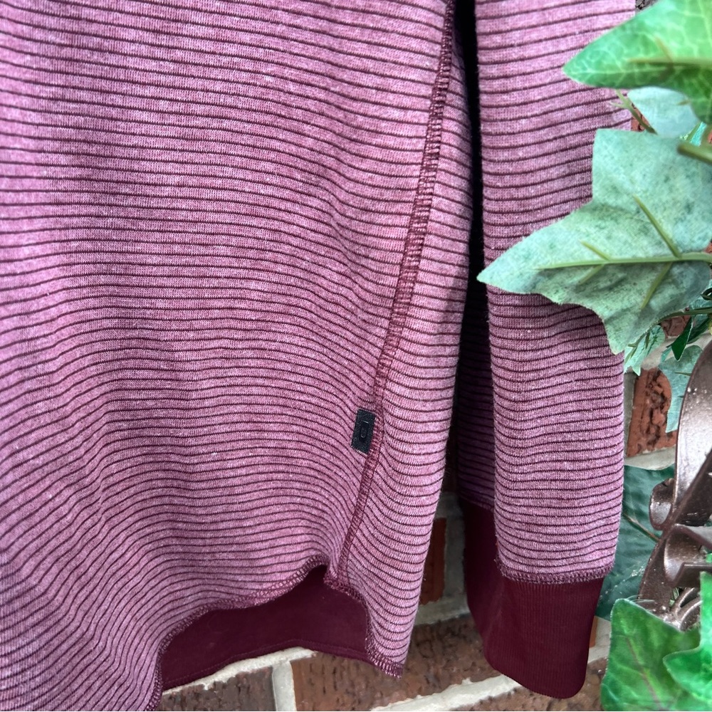 Oakley Burgundy Marled Striped Long Sleeve Shirt - Picture 2 of 5
